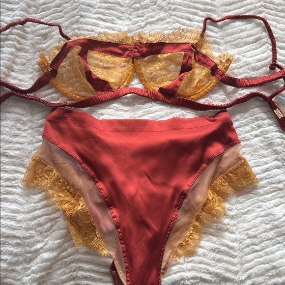 For Love And Lemons orange Satin and lace Lingerie - Picture 1 of 7